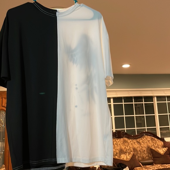 Shein Tops Shein Half White Half Black Oversized Shirts Poshmark